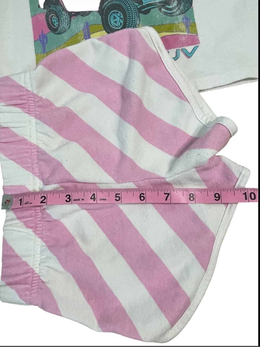Ford White and Pink GirlsTerry Cloth Shorts And Top Set - Picture 9 of 11